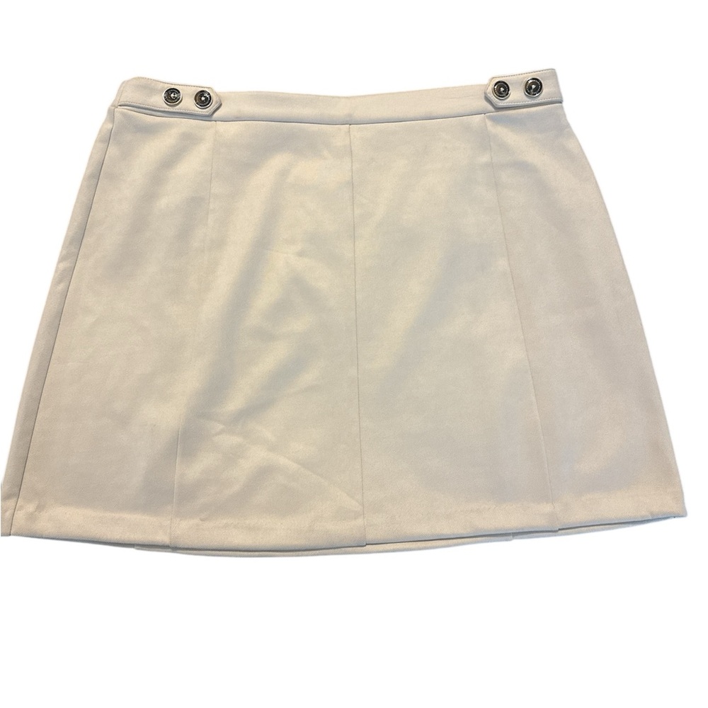 Andrew Marc beige cream mini skirt elastics waist Size XL